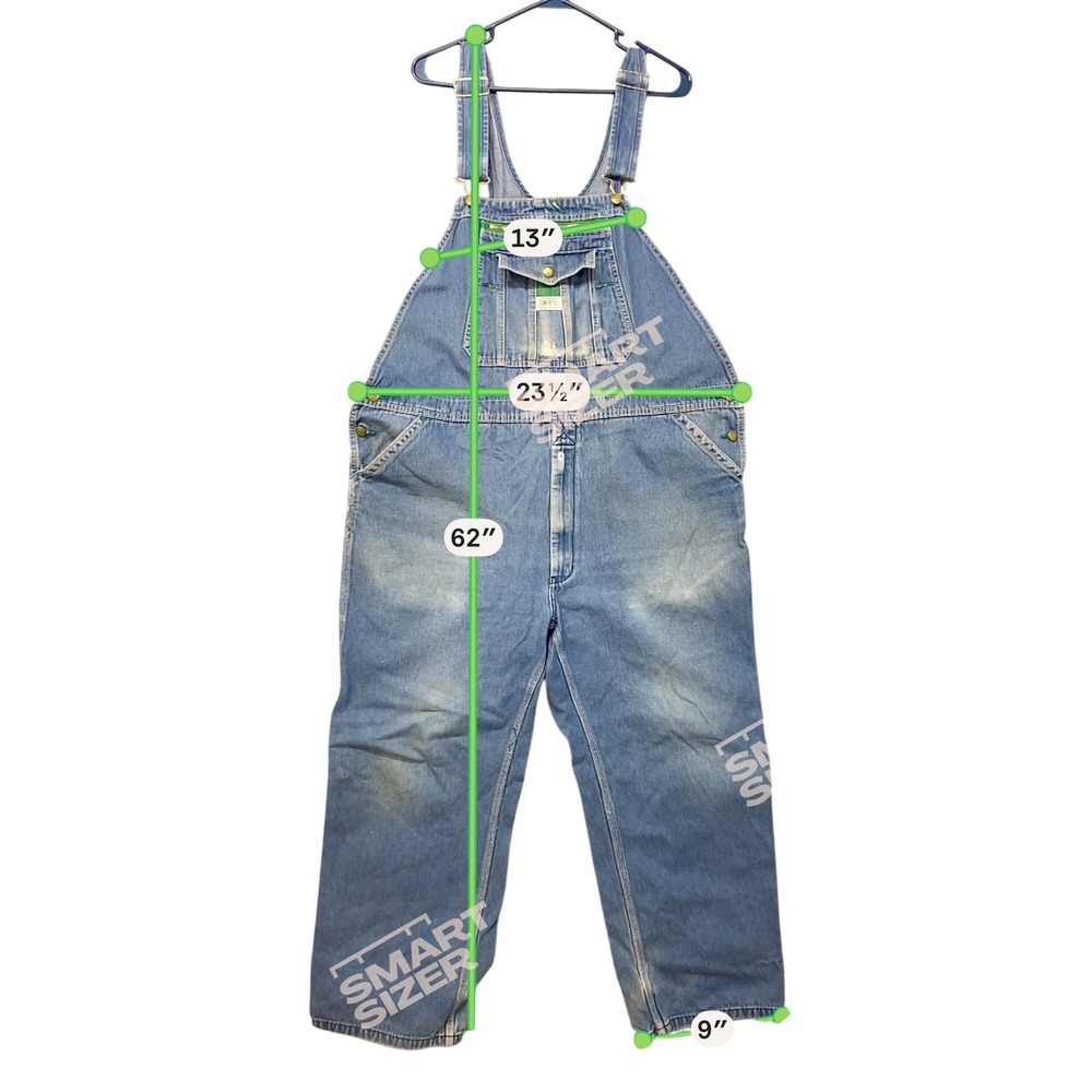 Liberty Mens Denim‎ Overalls Blue Cotton Bib Workwear 44x30 Perfectly Distressed - Picture 6 of 7